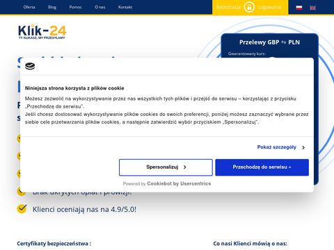 Klik-24.com wysyłka pieniędzy z UK do PL