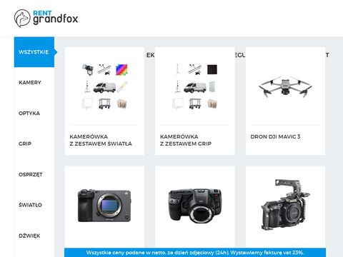 RentGrandfox.pl wypożyczalnia sprzętu filmowego
