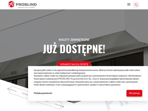Problind.pl - rolety materiałowe na wymiar