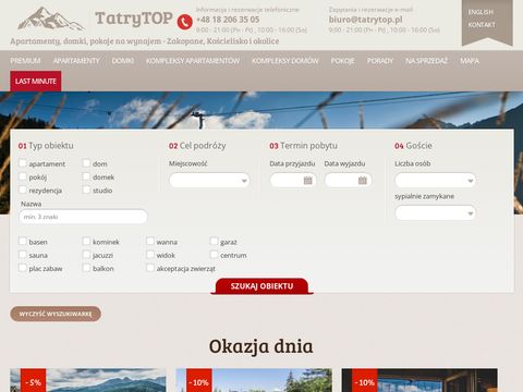 Tatrytop.pl wynajem apartamentów Zakopane