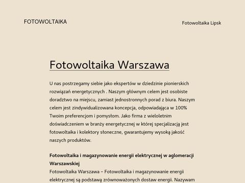 Fotowoltaikawarszawa.com montaż paneli mazowieckie