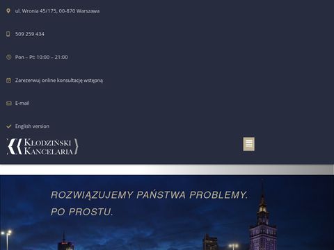 Klodzinskikancelaria.pl radcy prawnego Warszawa