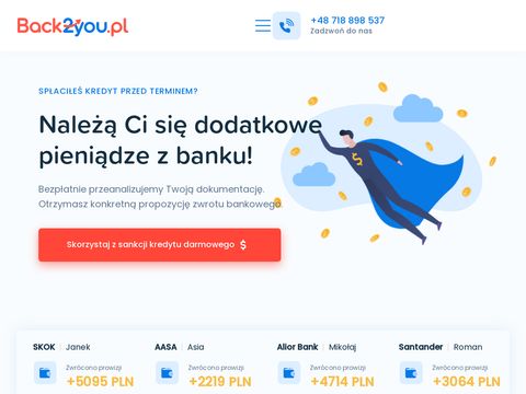 Back2you.pl należy ci się zwrot prowizji bankowej