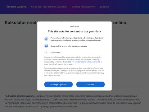 Sredniawazona.pl - kalkulator średniej