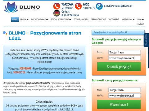 Blumo.pl firma zajmująca się pozycjonowaniem